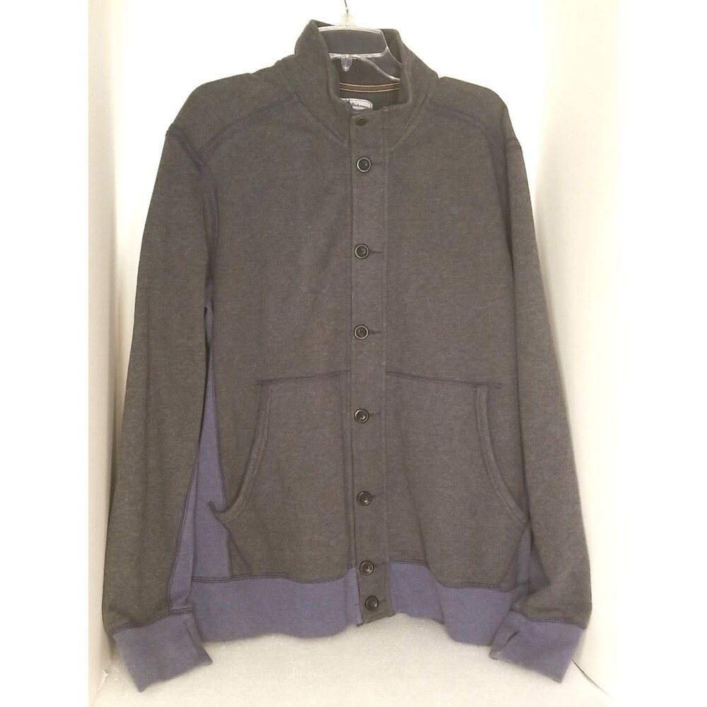 Tommy Bahama Jacket Men's XL Gray Full Zip Button Island Modern Fit Sweater   T3